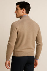Classic Half Zip Beige