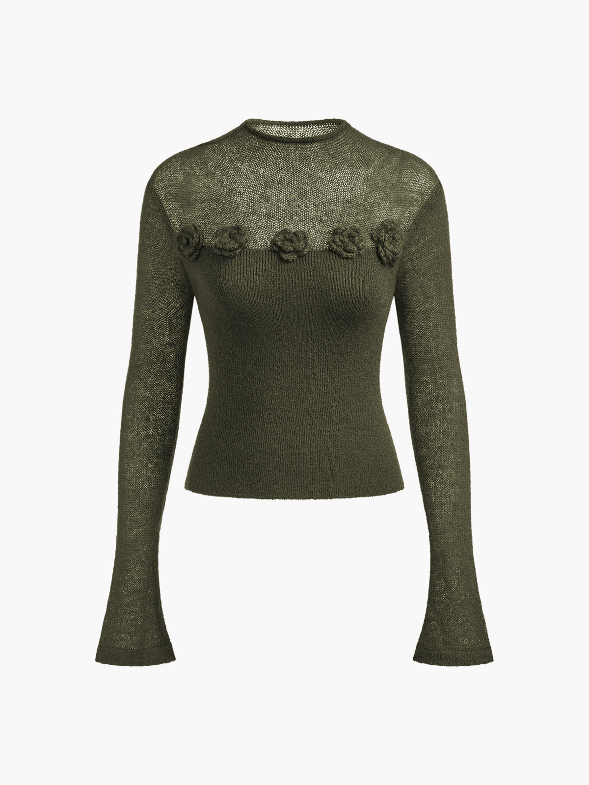 Grace - 3D Flower Panel Soft Knit Top