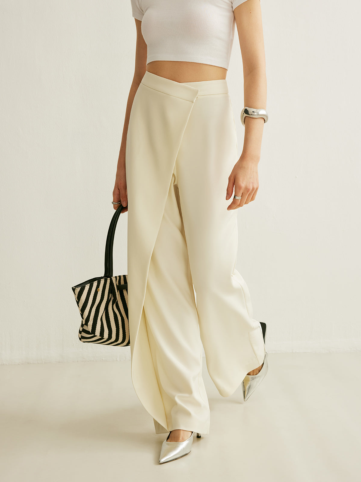 Abigail - Asymmetrical Cross Wrap High-Waist Pants