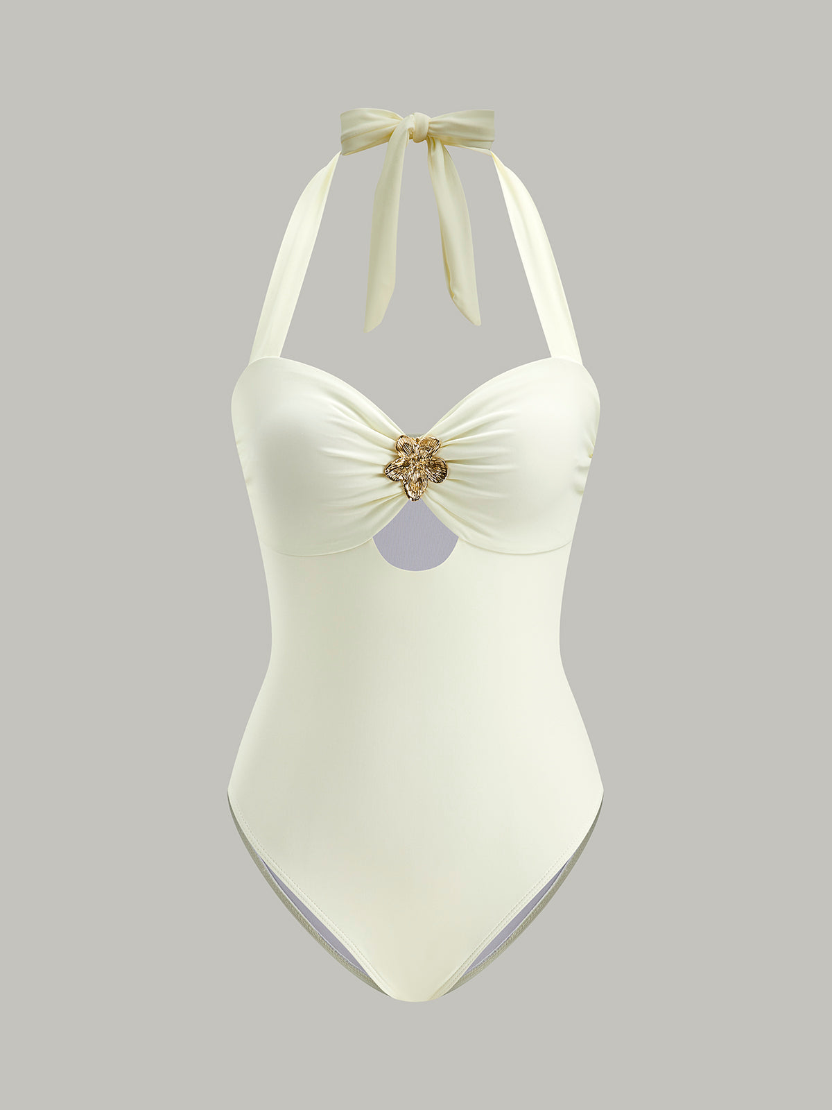 Amelia - Bow Tie Halter One-Piece Swimsuit