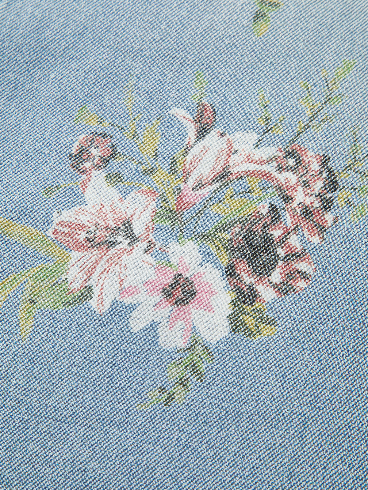 Claire - Floral Print Mid-Waist Denim Pants