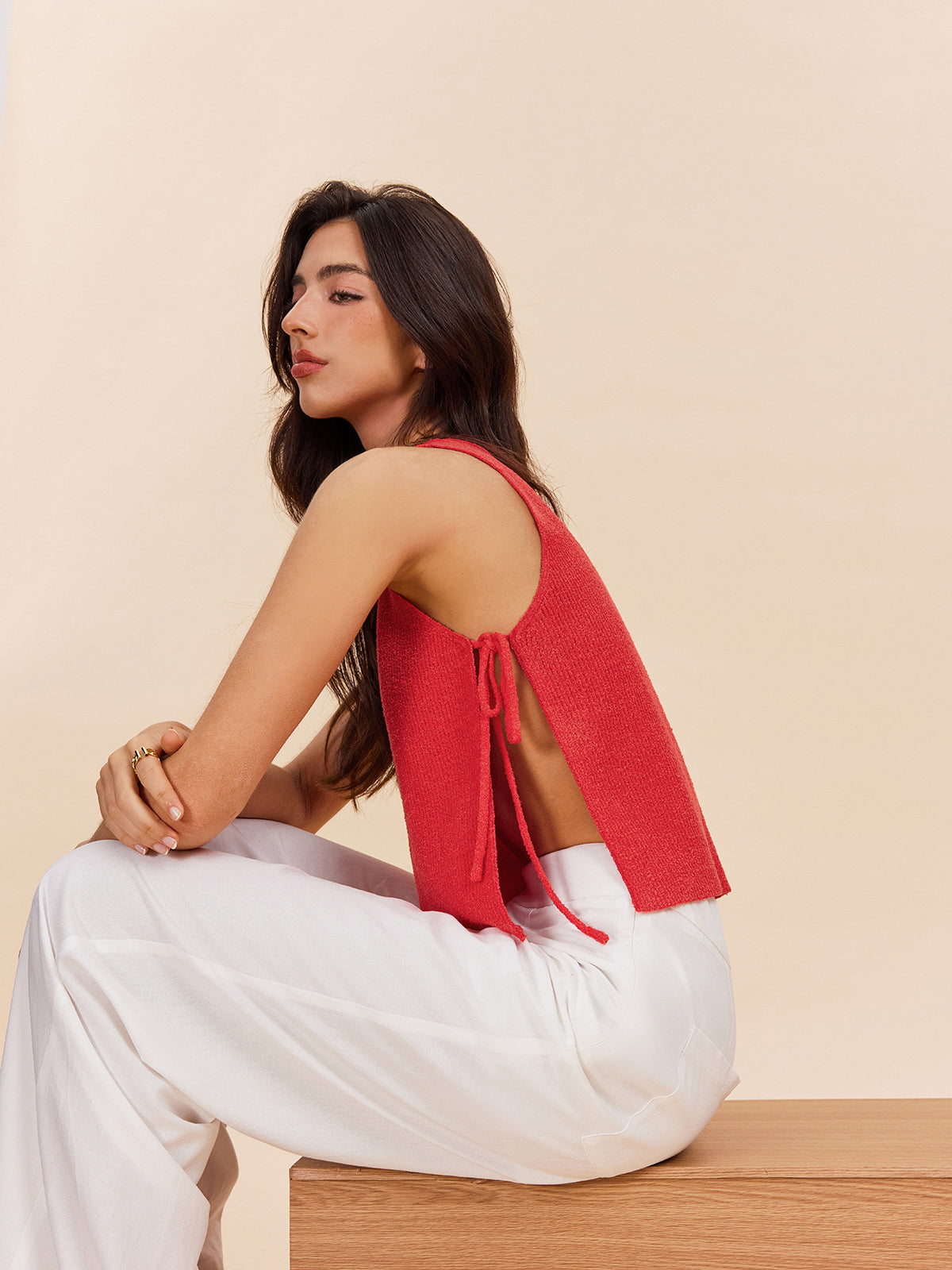 Ivy - Knit Top With Side Tie Detail