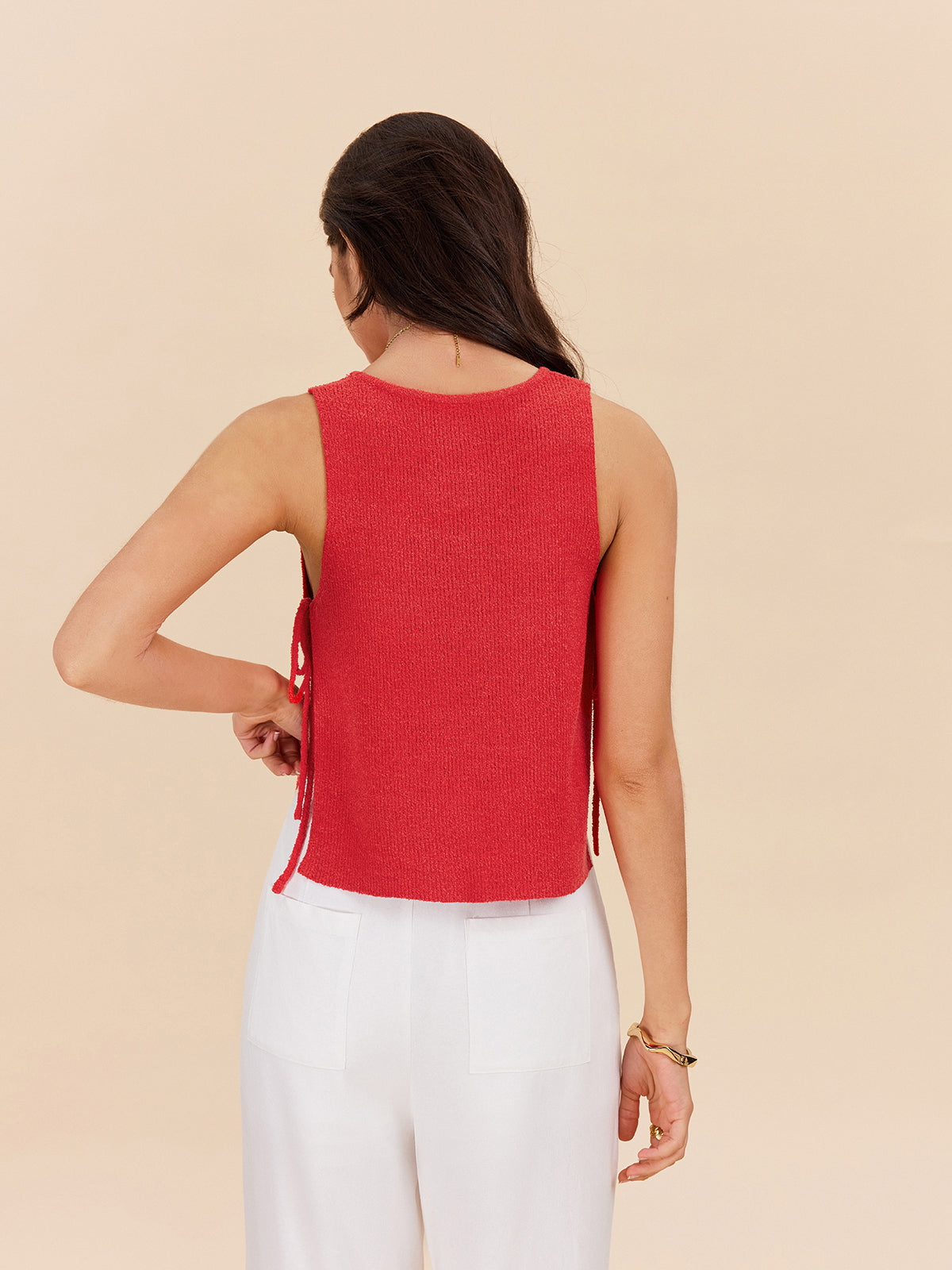 Ivy - Knit Top With Side Tie Detail