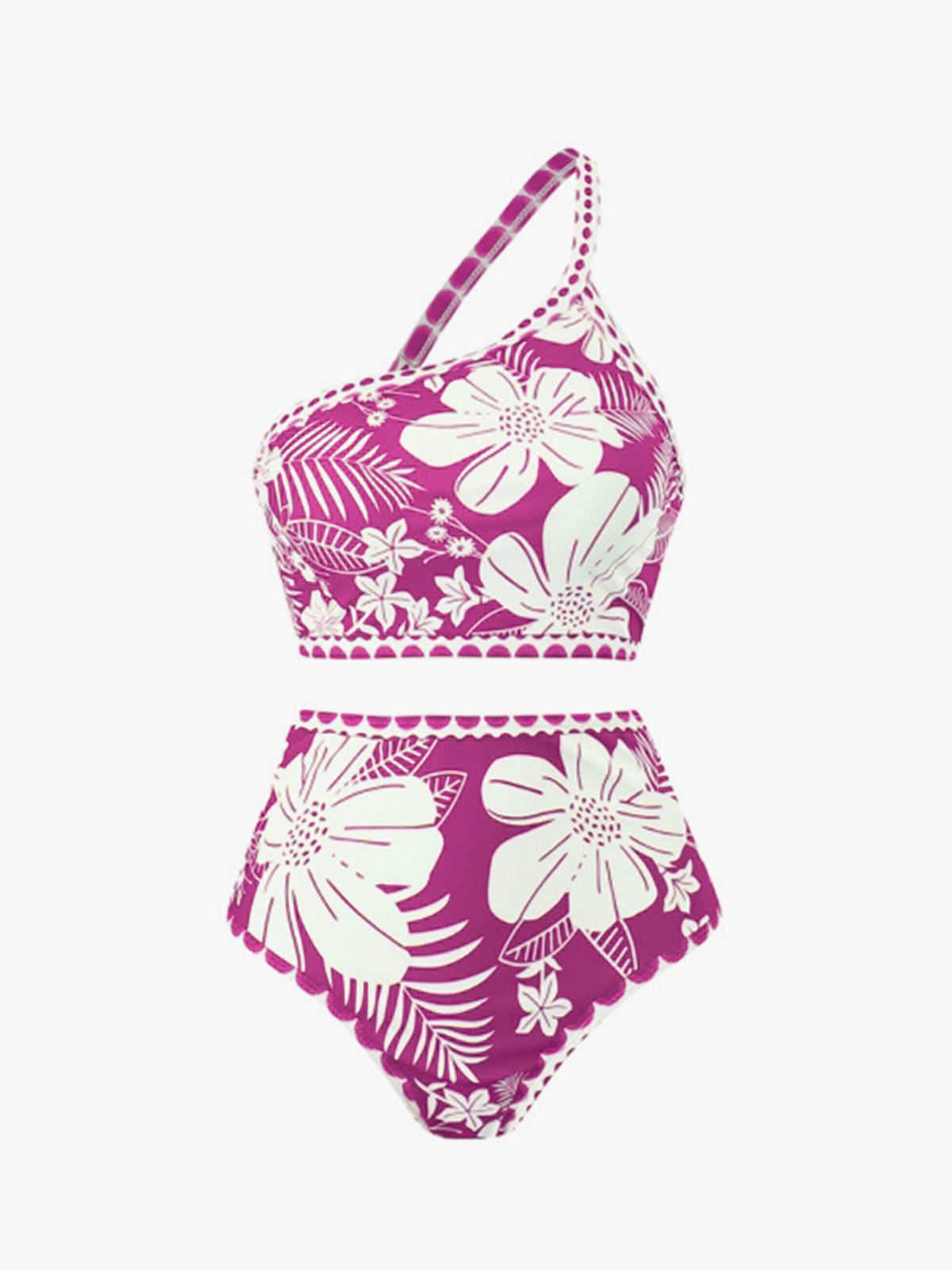 Ava - One Shoulder Floral Bikini Set