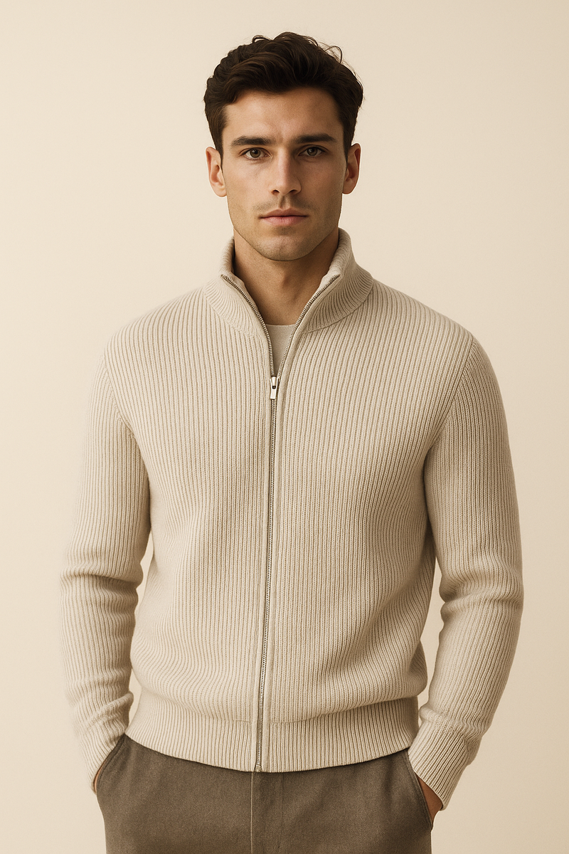 Roma Cashmere Cardigan Light Grey