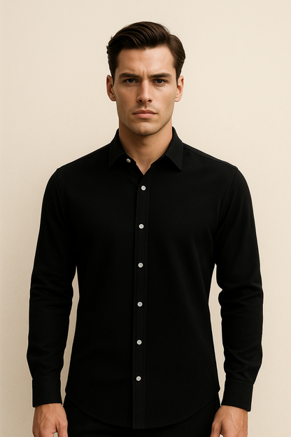 Firenze Cotton Shirt Black