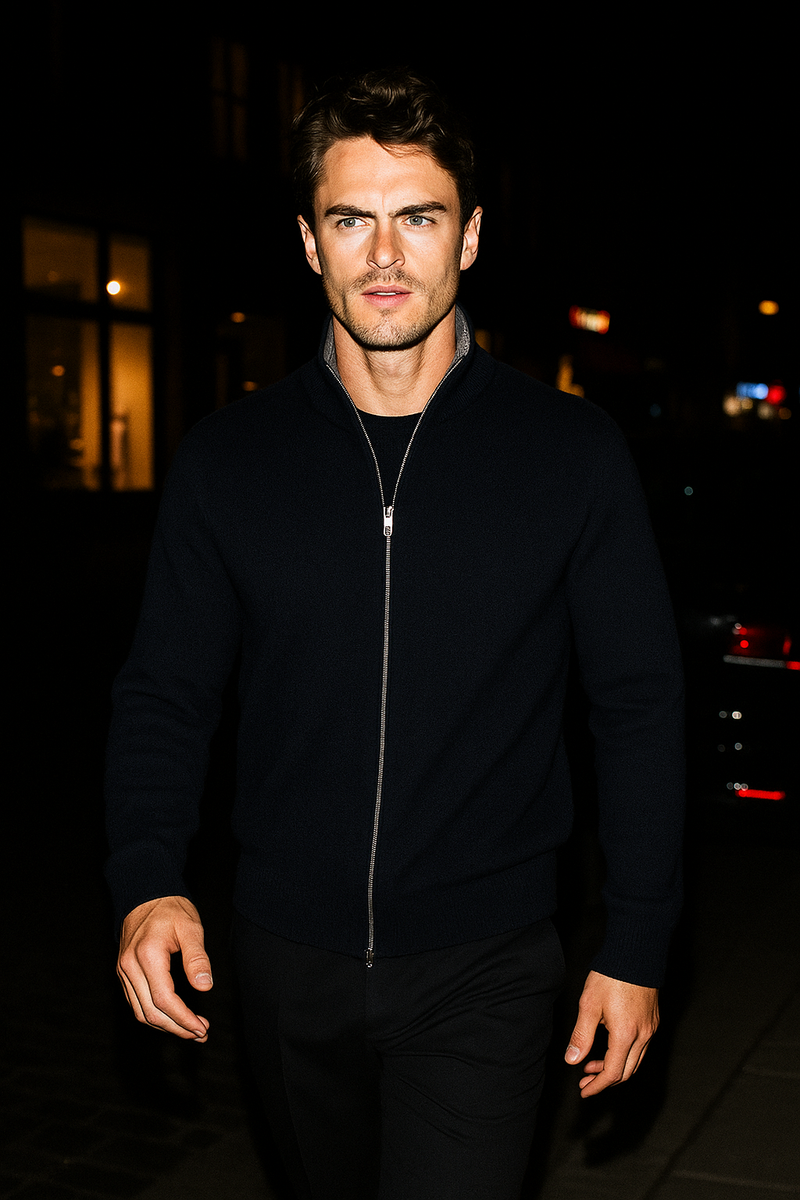 Morenzi Zip Cardigan Navy