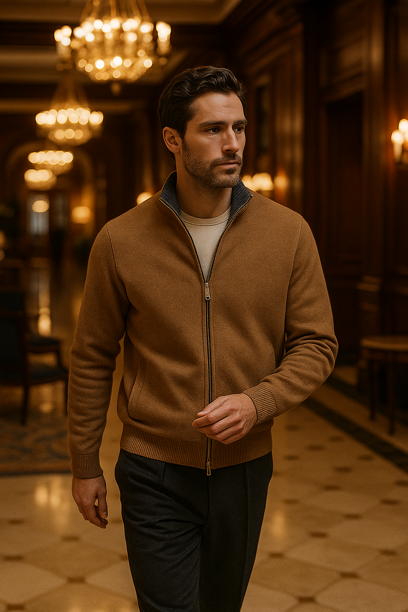 Morenzi Zip Cardigan Beige