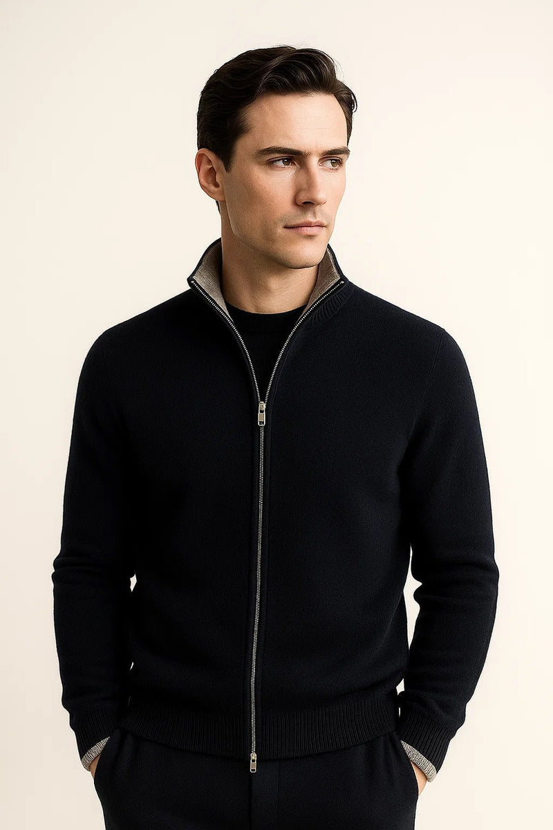 Morenzi Zip Cardigan Navy