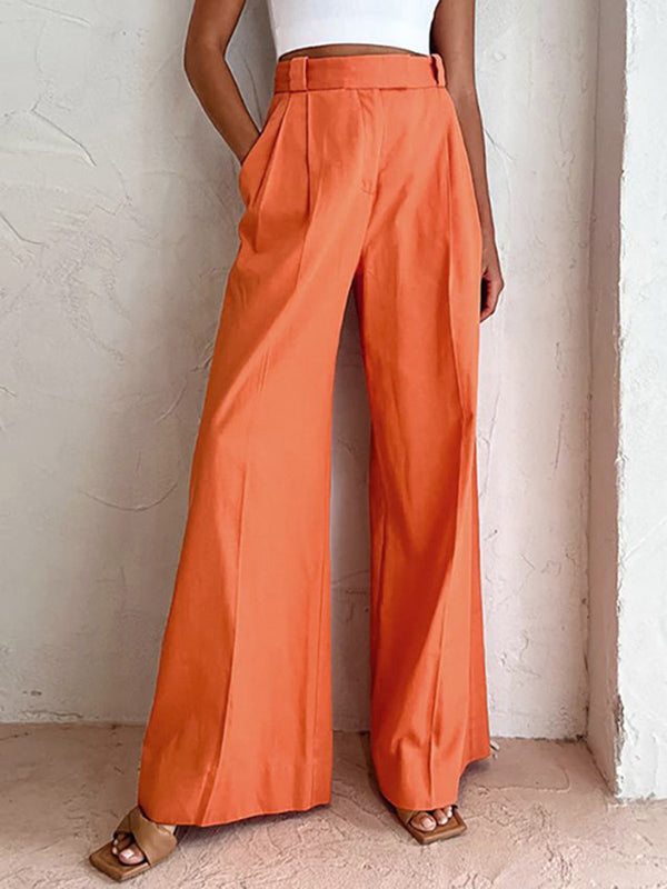 Aria - Linen Cotton Wide Leg Pants