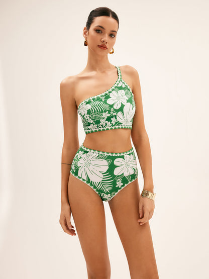 Ava - One Shoulder Floral Bikini Set