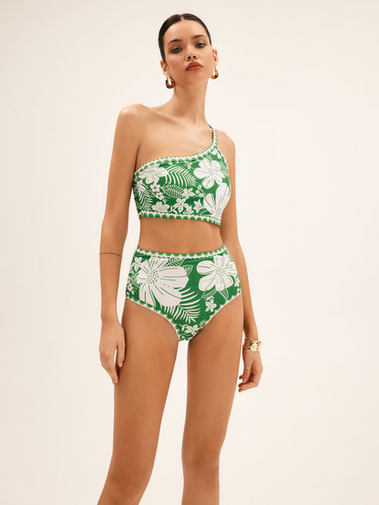 Ava - One Shoulder Floral Bikini Set