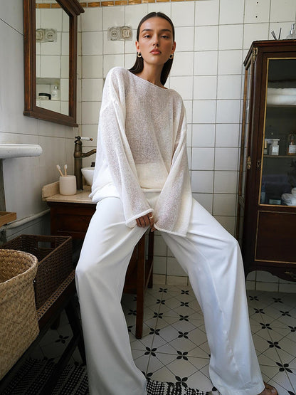 Zoe - Hollow Draped Snug Knit Top