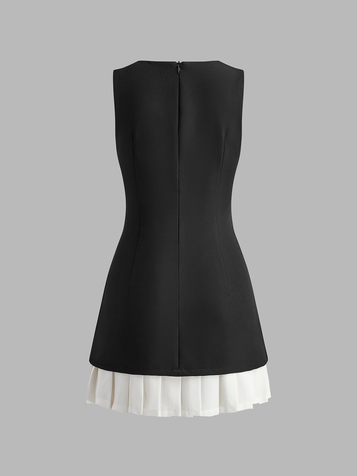 Quinn - Two-Tone Sleeveless Pleated Short Dress