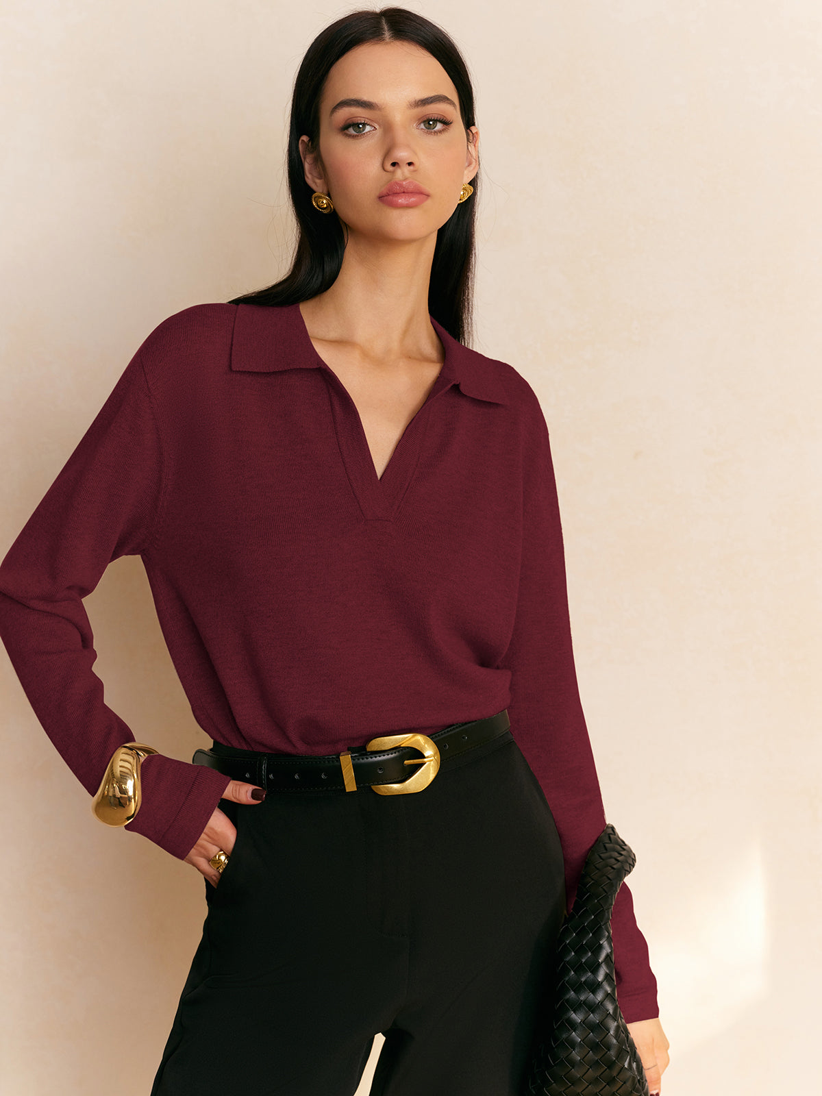 Lily - Leisure Collared Pullover Sweater