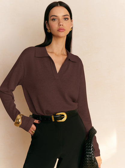 Lily - Leisure Collared Pullover Sweater