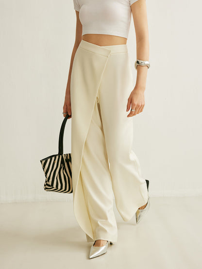 Abigail - Asymmetrical Cross Wrap High-Waist Pants
