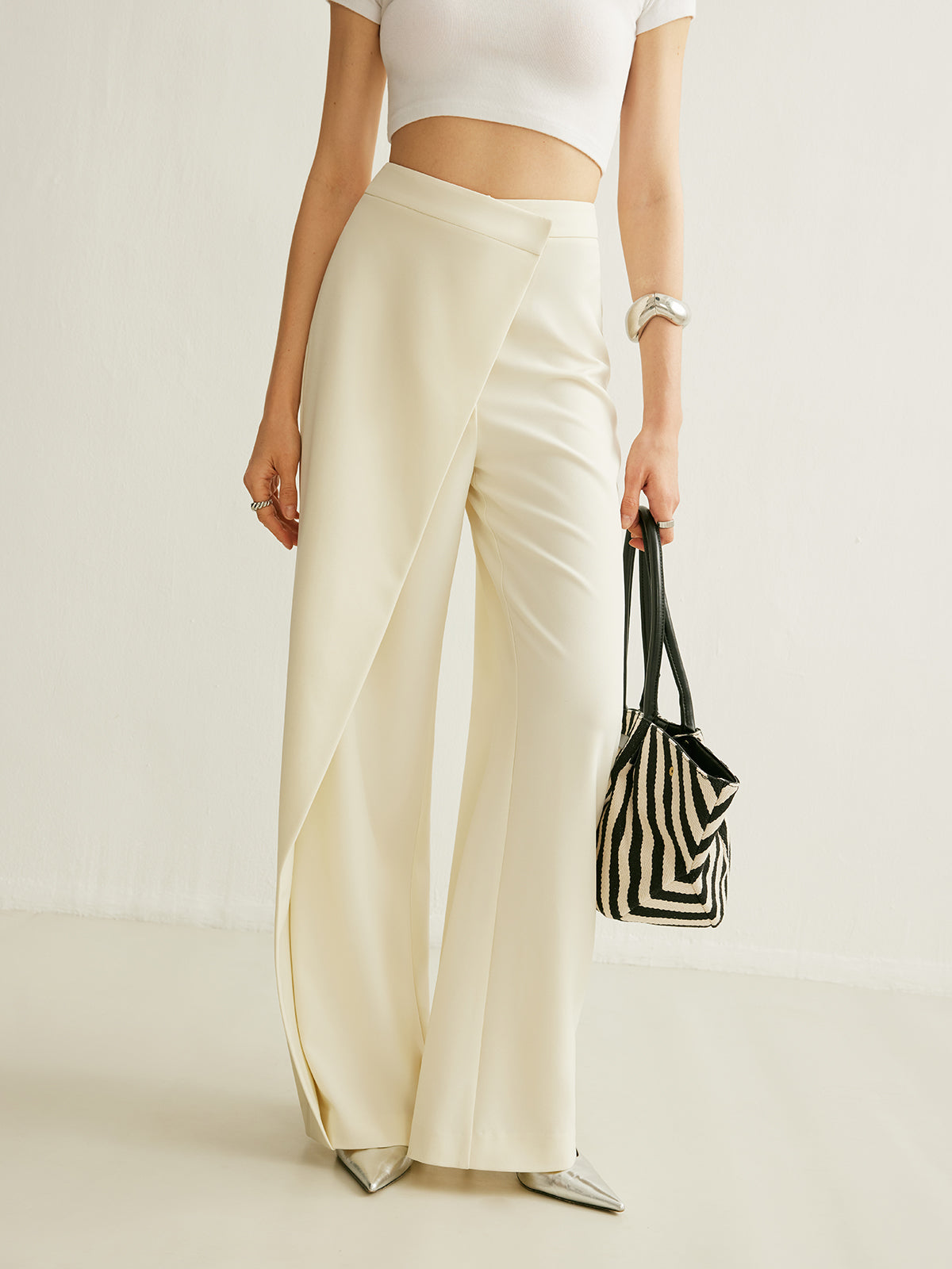 Abigail - Asymmetrical Cross Wrap High-Waist Pants