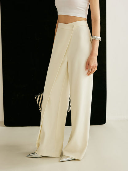 Abigail - Asymmetrical Cross Wrap High-Waist Pants