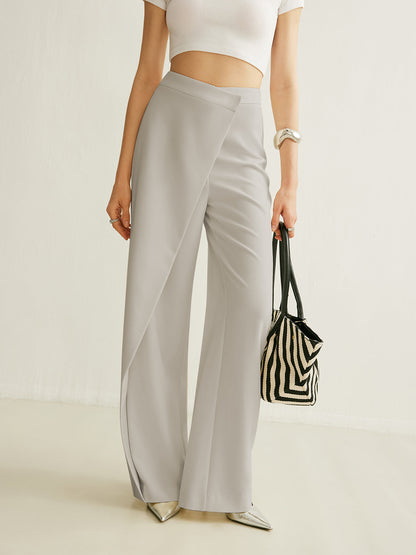 Abigail - Asymmetrical Cross Wrap High-Waist Pants