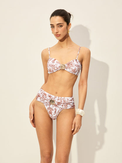 Sophia - Floral Print Bikini Set With Shell Detail