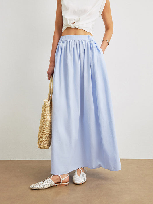 Evelyn - Cotton A-Line Skirt With Pockets