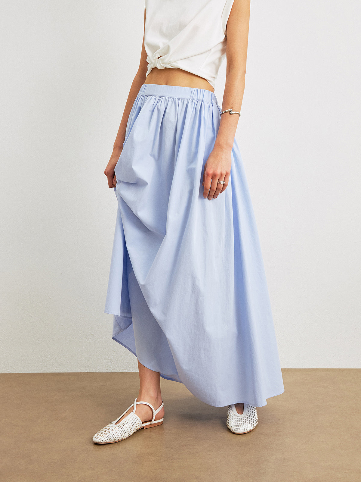 Evelyn - Cotton A-Line Skirt With Pockets