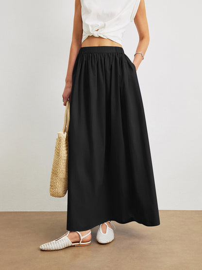 Evelyn - Cotton A-Line Skirt With Pockets