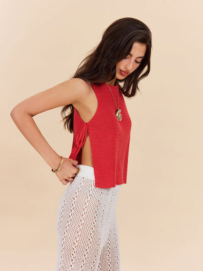 Ivy - Knit Top With Side Tie Detail