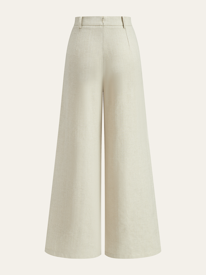 Nora - Linen Blend Wide-Leg Pants