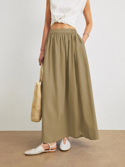 Evelyn - Cotton A-Line Skirt With Pockets