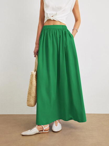 Evelyn - Cotton A-Line Skirt With Pockets