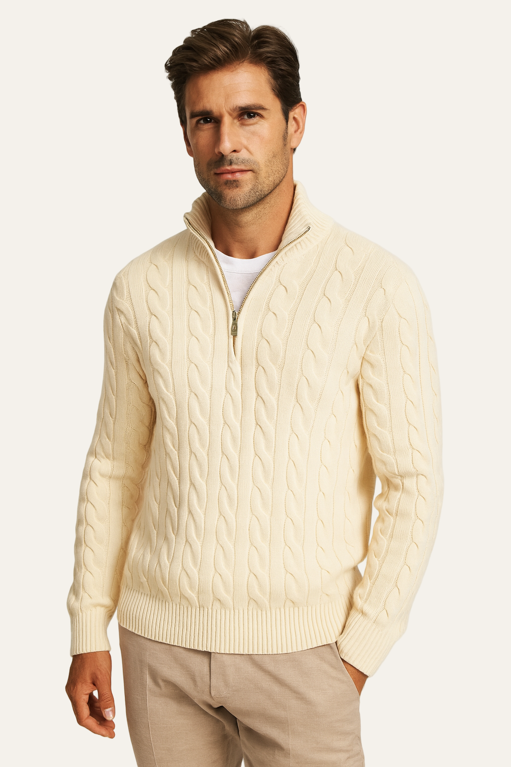 Medici Cable Knit Jumper Beige