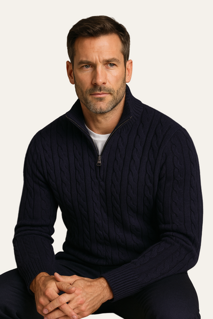 Medici Cable Knit Jumper Navy