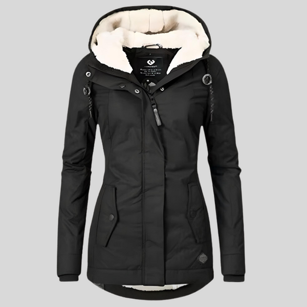 Alienor | Waterproof Long Hooded Jacket with Lining