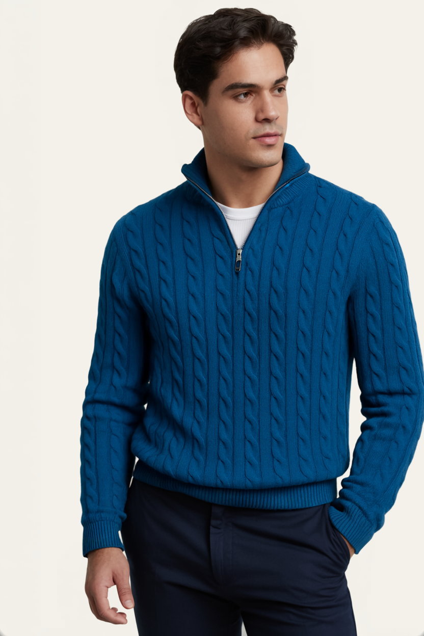 Medici Cable Knit Jumper Blue